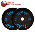 Olympic Weight Plates Rubber Bumper Plates 2 Inch Steel Add 45lb Bundle