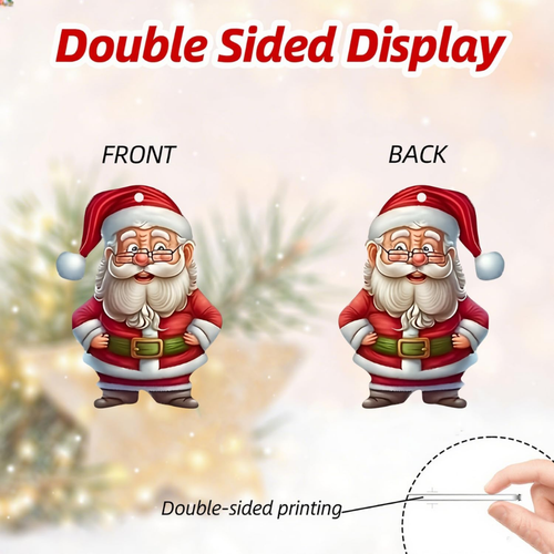 12 Pcs Christmas Tree Ornaments Funny Cartoon Santa Claus Designs Xmas Tree - Image 2