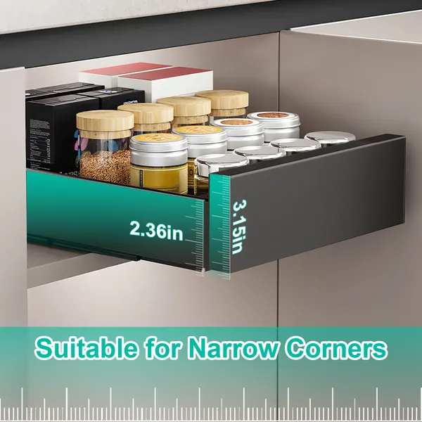 Pull Out Cabinet Organizer Carbon Steel Slide Out Drawer Storage Smooth Quiet - Image 5