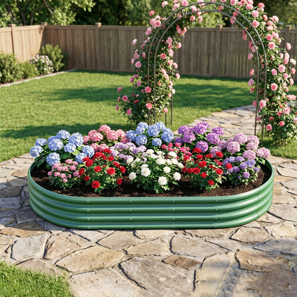 Galvanized Raised Garden Bed 6x3x1ft Heavy Duty Metal Planter Box for
