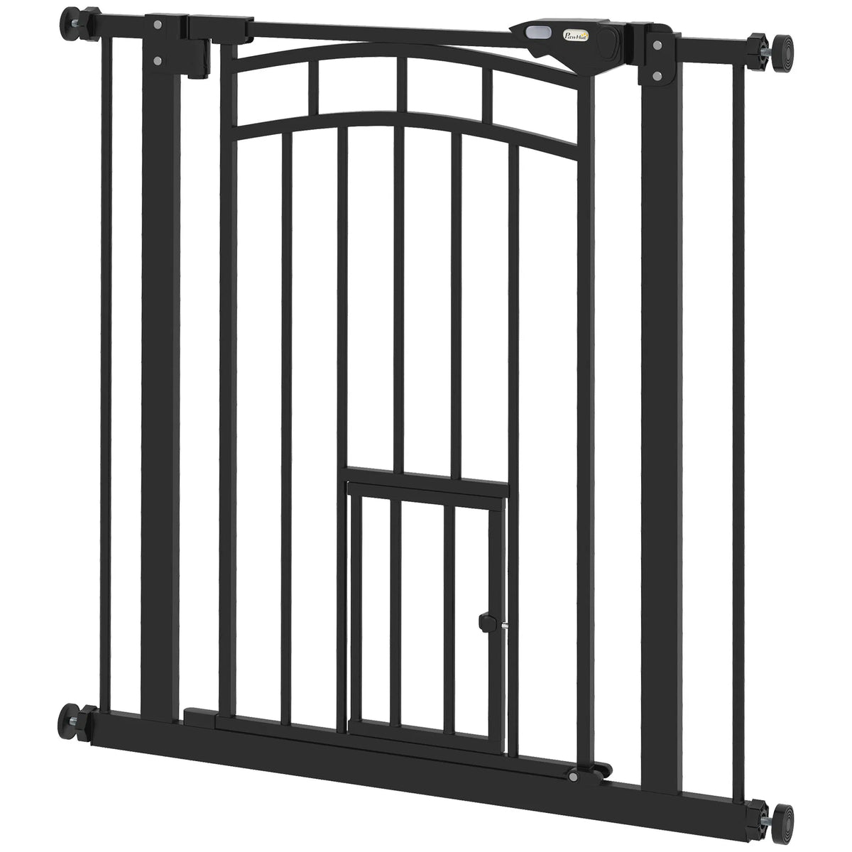 Auto Close Pet Gate Stair Gate with Cat Door Double Locking for Doorways - Image 3