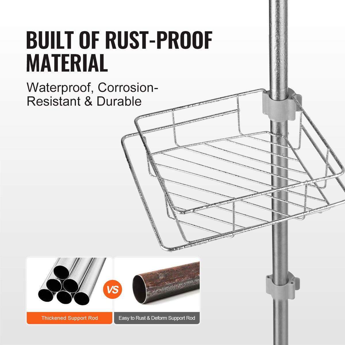 shower corner caddy tension pole in use lifestyle