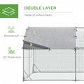Galvanized Large Metal Chicken Coop Cage Walk in Enclosure Poultry Hen Run