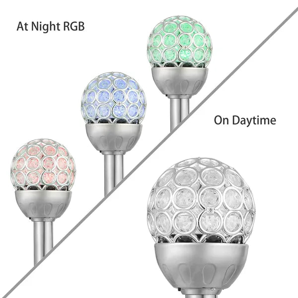 Solarek 3 Pcs Outdoor Solar Lights IP44 Waterproof Ball RGB Light Garden Decor