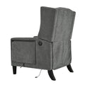 Manual Adjustable WingBack Recliner Chair. with Foldable Side Table USB