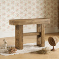 Light Brown Two-Tier Entryway Console Table