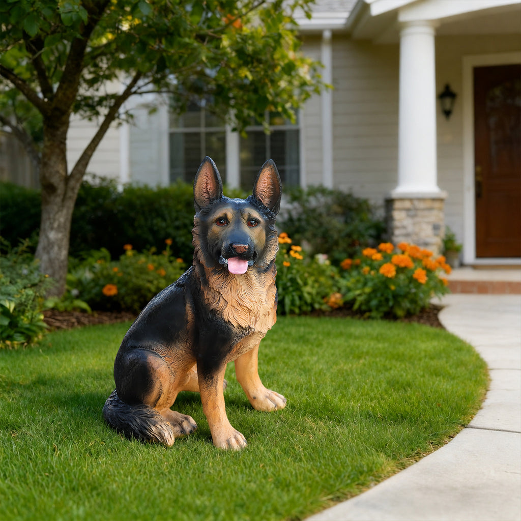 Outdoor Dog Statues German Shepherd Dog Statue for Garden - Image 4