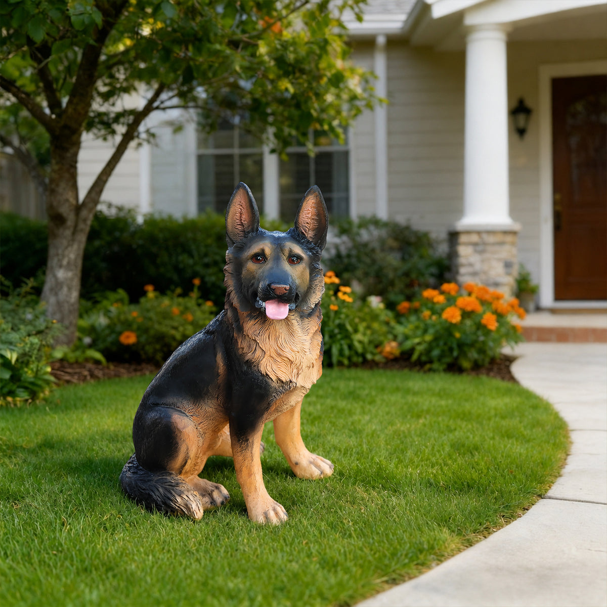Outdoor Dog Statues German Shepherd Dog Statue for Garden - Image 4