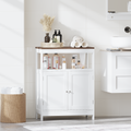 Modern Two-Door Storage Cabinet with Wood-Look Top