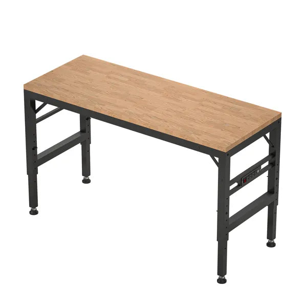 60in adjustable garage workbench with rubberwood top product detail