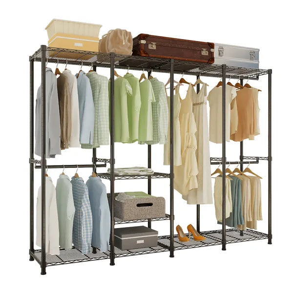 (190 x 40 x 190) Cm Wire Garment Rack Heavy Duty Clothes Rack Closet Organizer