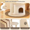 60 Inch Tall Wooden Cat Tree Multi Level Cat Tower with Sisal Scratching Posts