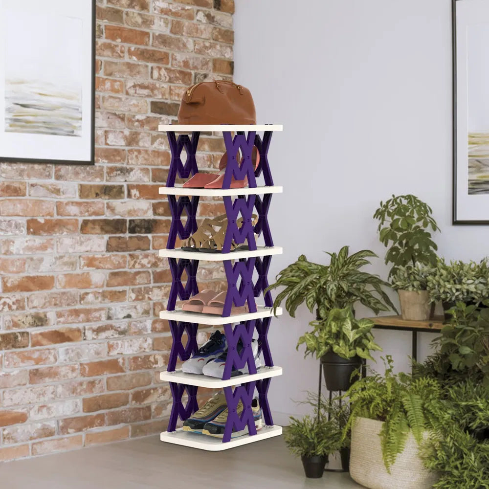 tier foldable shoe rack vertical product angle 7