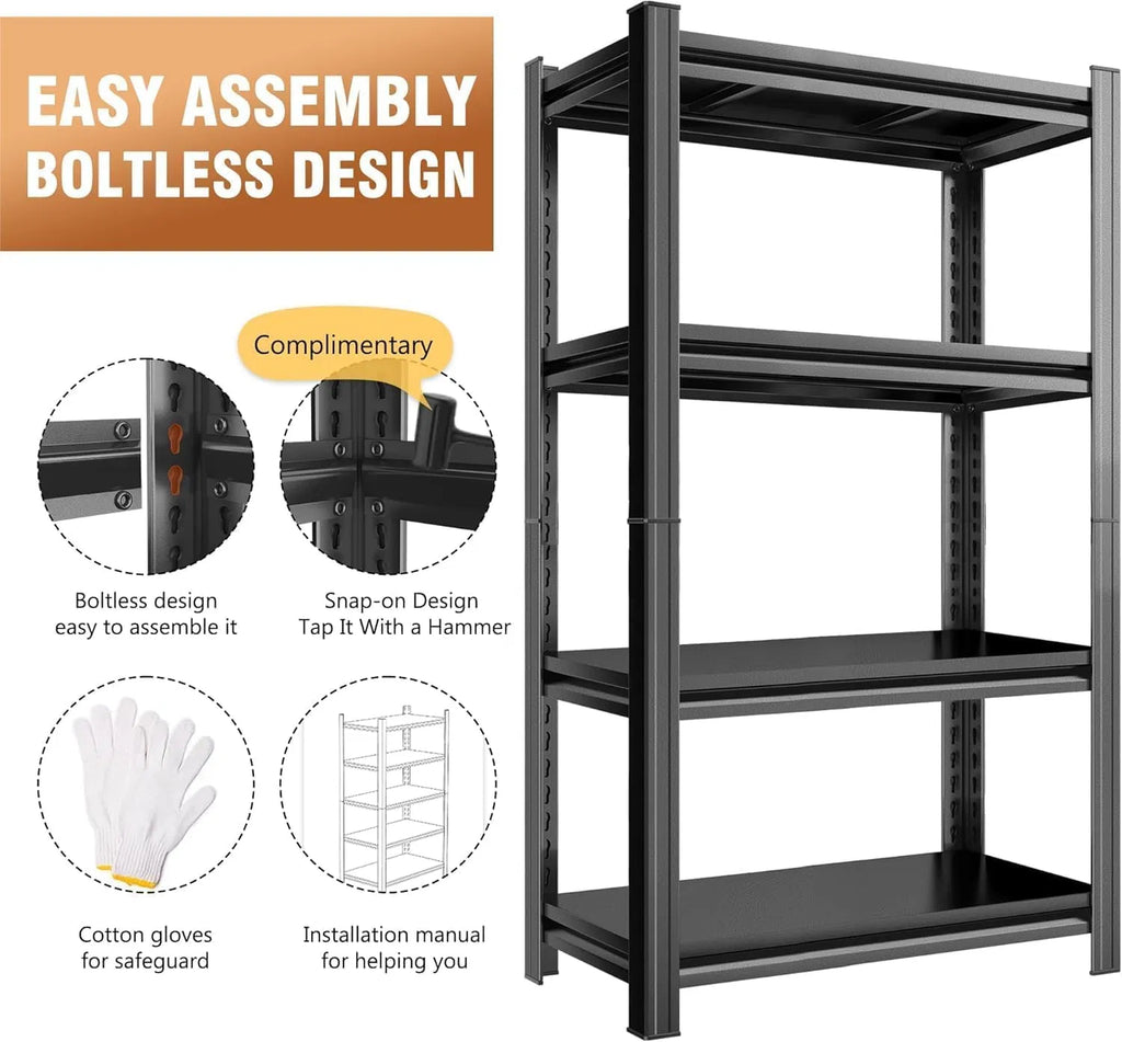 4-tier adjustable storage rack garage product angle 6