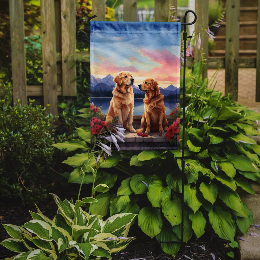Golden Retriever Two Hearts Garden Flag Mailbox Flag Decorative Yard Flag - Image 2