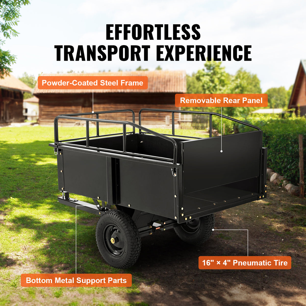 750-lb heavy-duty steel dump cart product view 2