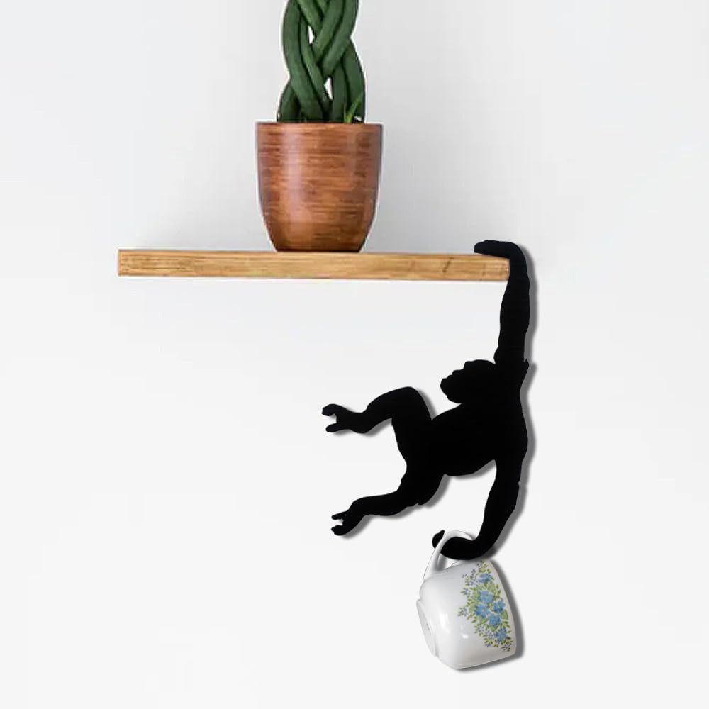 Monkey Wall Hook Funny Hanging Orangutan Silhouette Decor Hook Wall Mounted - Image 3