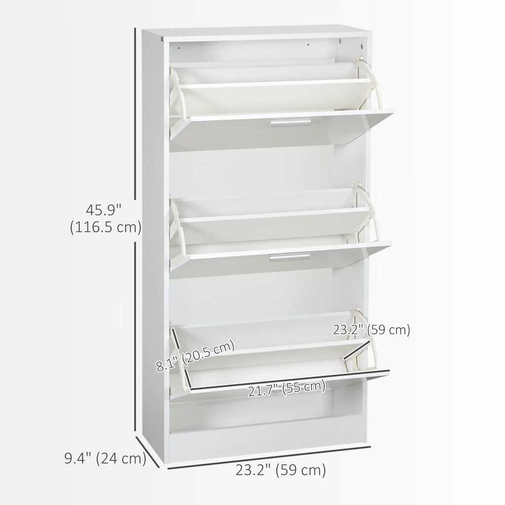 Slim Shoe Storage with 3 Flip Drawers and Adjustable Shelves Shoe Cabinet - Image 5