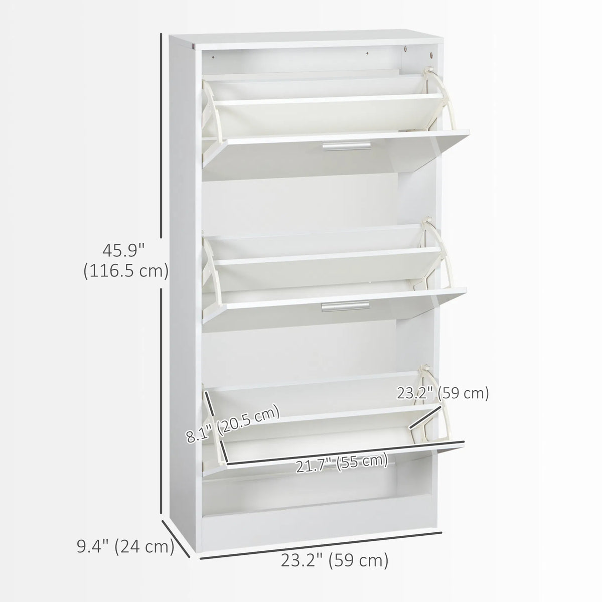 Slim Shoe Storage with 3 Flip Drawers and Adjustable Shelves Shoe Cabinet - Image 5