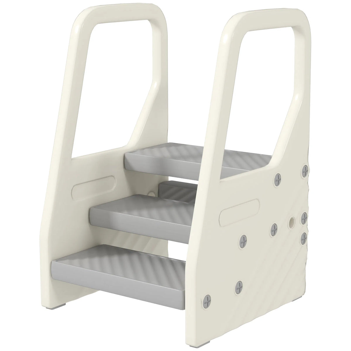 Adjustable Height Toddler Step Stool with Handle & Foot Pads Grey - Image 5