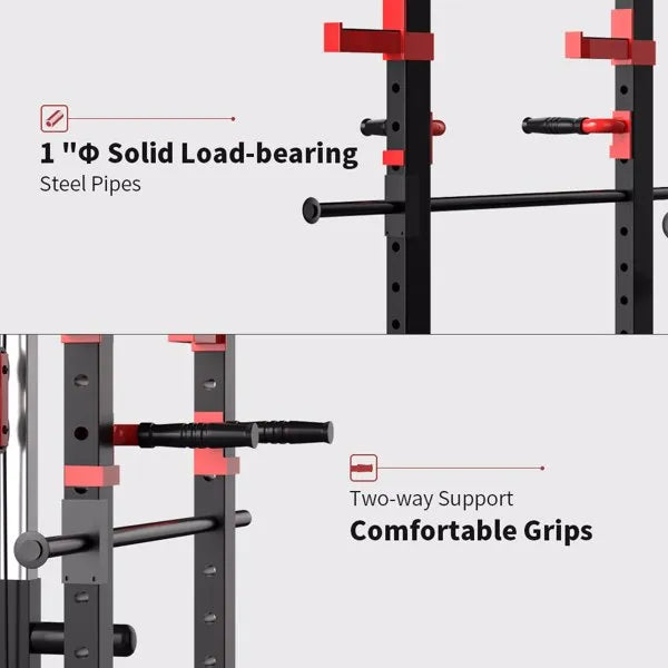 Power Cage Squat Rack Stands Gym Equipment 1000 Pound Capacity Exercise Olympic - Image 2