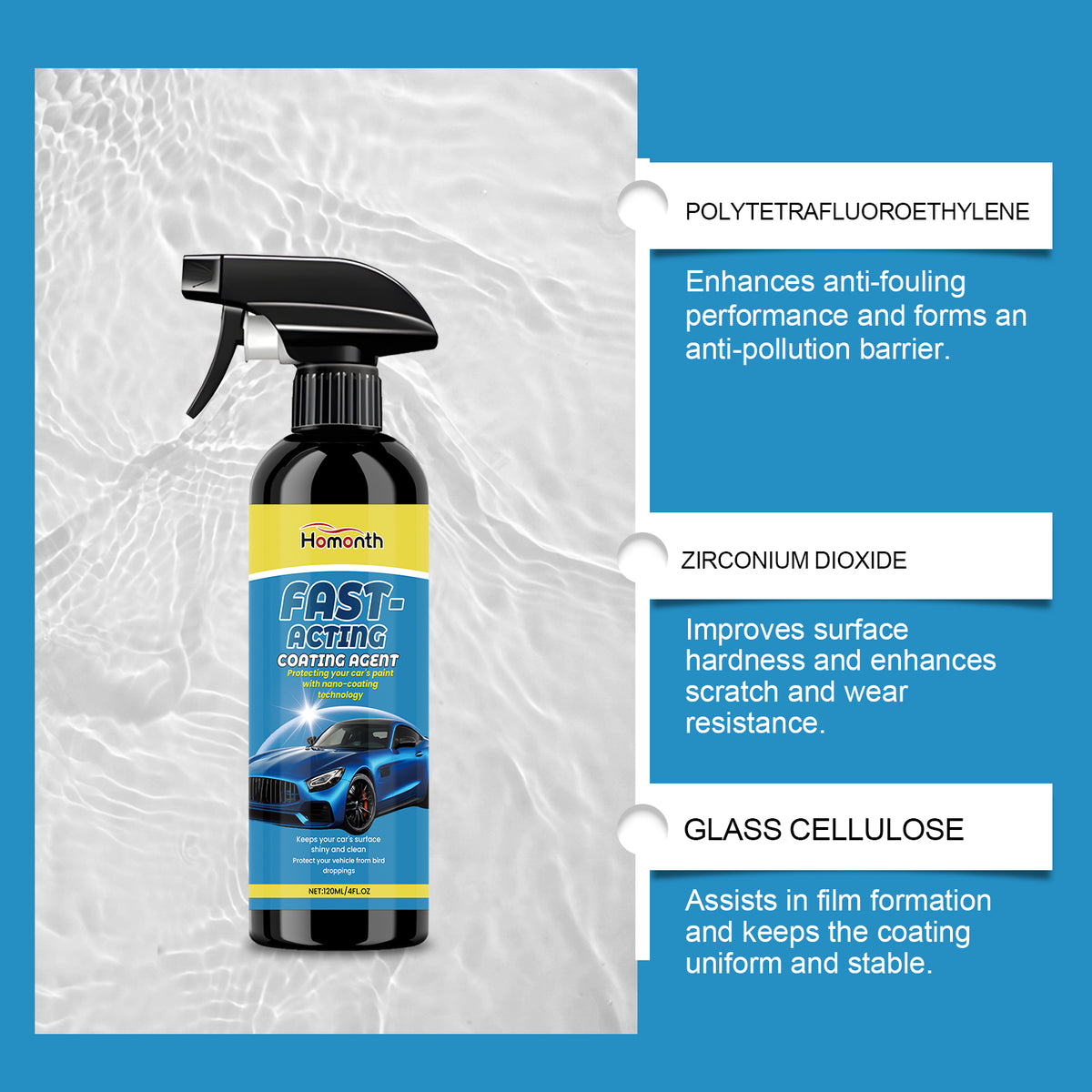 Car Coating Spray Kit Paint Mirror Protection Restoration Sealant Set - Image 3