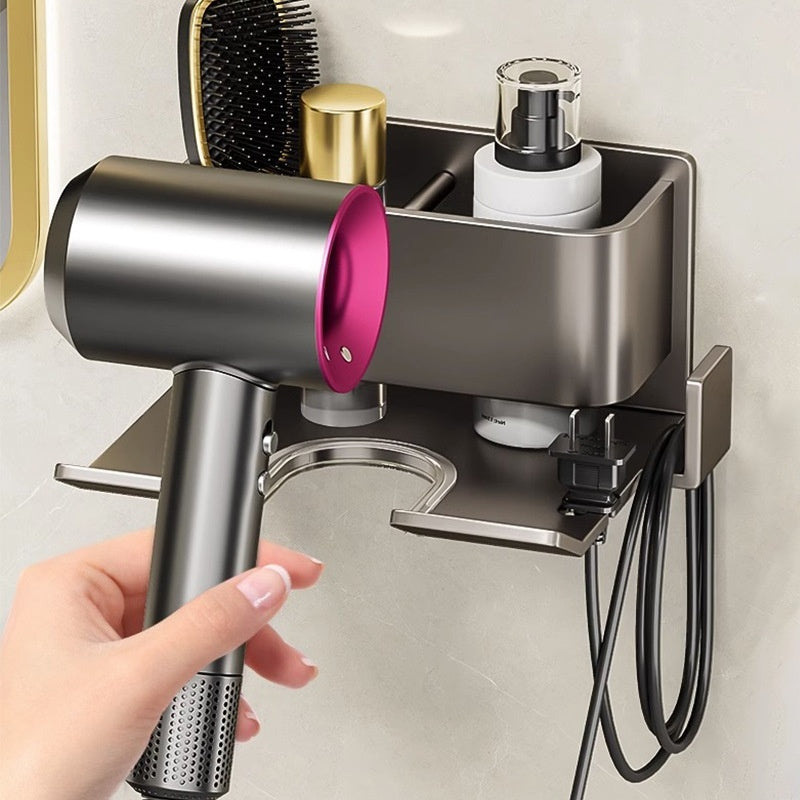 hair dryer rack bathroom wall main view