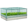Raised Garden Bed 5.7 x 3 x 2.3ft Steel Planter Box Outdoor with Cover Gloves