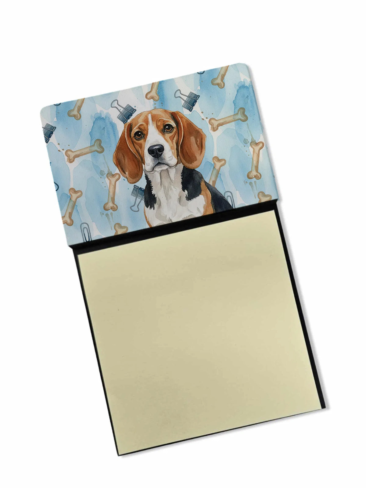 Beagle Coworker Watercolor Sticky Note Holder Refillable Dispenser Desk - Image 3