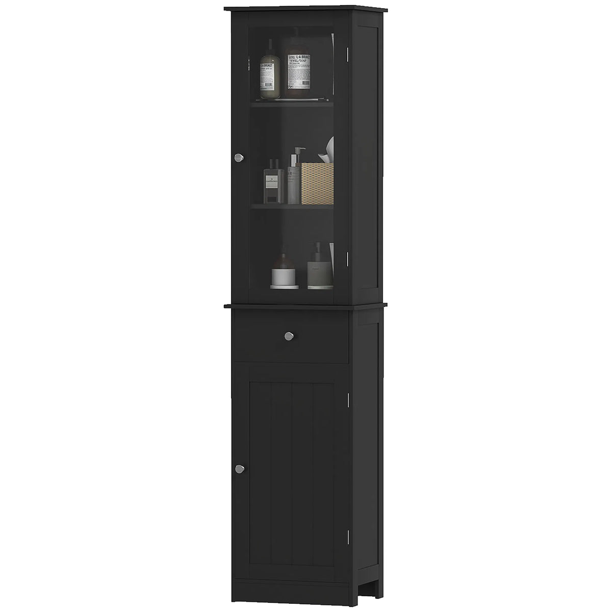 Tall Bathroom Cabinet Bathroom Storage Cabinet with Drawers 2 Doors and - Image 5