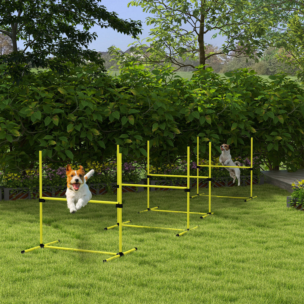 4 Piece Dog Agility Set with Adjustable Height Jump Bars Carry Bag Displacing - Image 2