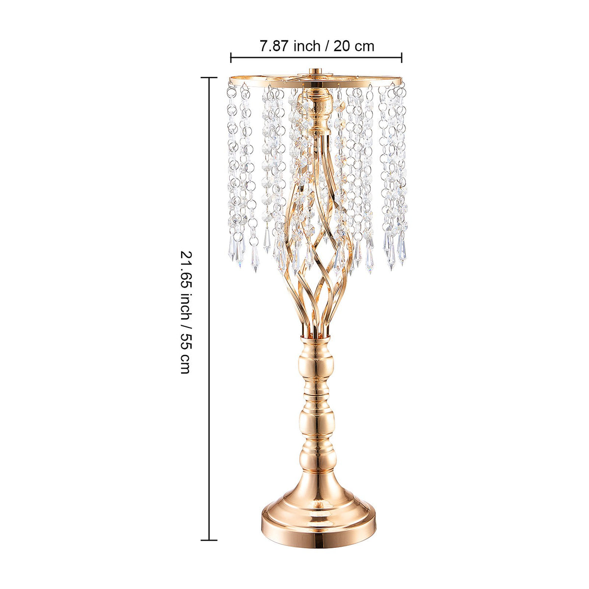 10PCS 55cm/21.65” Tall Crystal Wedding Flower Stand Vase For Party Decor - Image 3