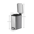 Bedroom / Office Trash Can 2.6 Gallon Small Stainless Steel Step Garbage