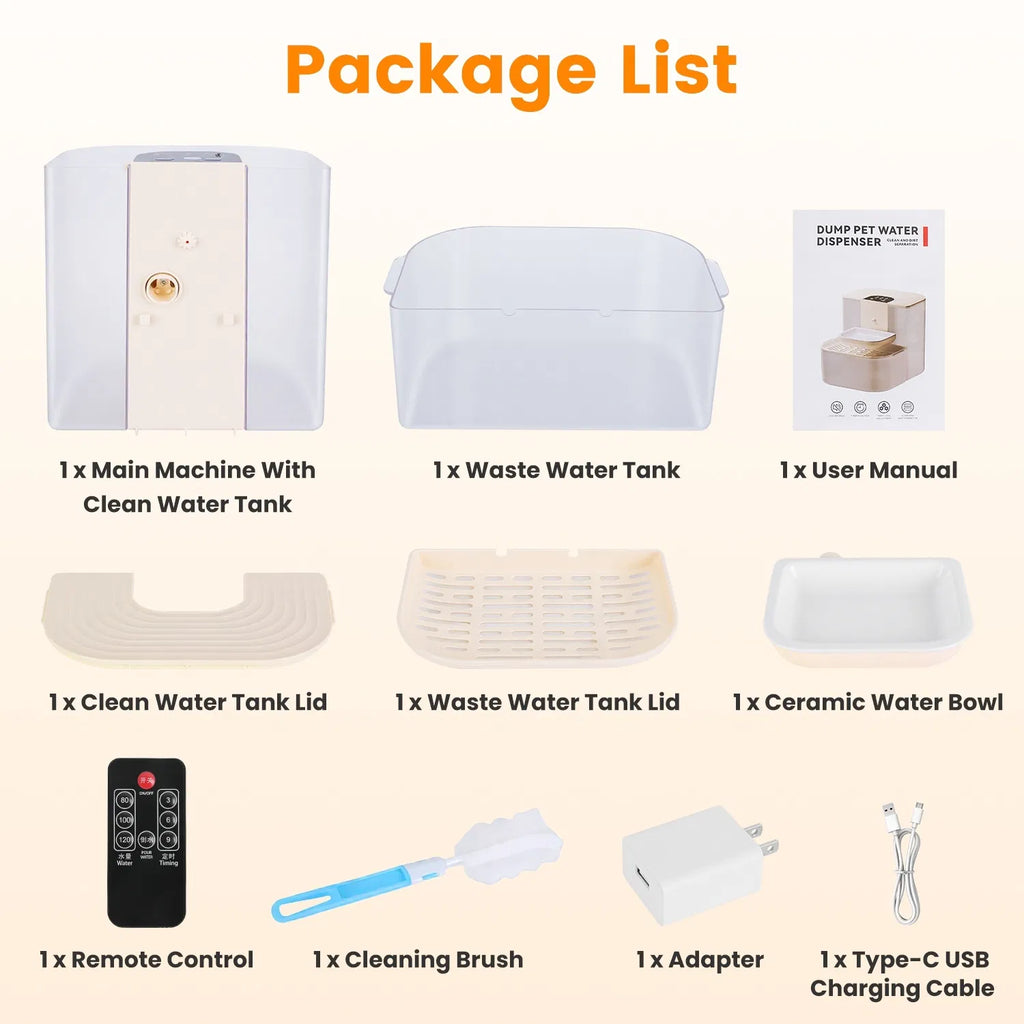Cordless Dog Cat Water Fountain 4.5L Dual Tank Filtration Automatic Pet Water - Image 3
