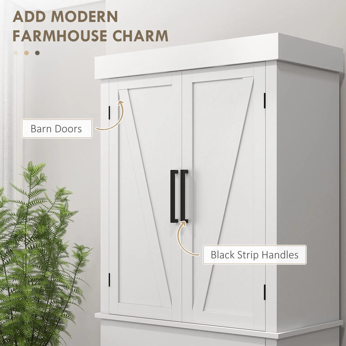 72" Kitchen Storage Cabinet Farmhouse Kitchen Pantry Cabinet with 4 Barn