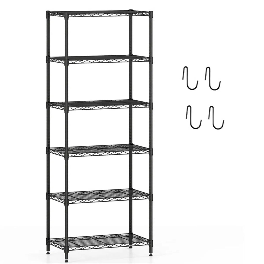 6 Tier Heavy Duty Metal Wire Shelving Unit 900 lbs Capacity Tall Storage Rack