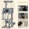 55" Cat Tree for Indoor Cats Cat Tower Kitty Activity Center with Cat Bed