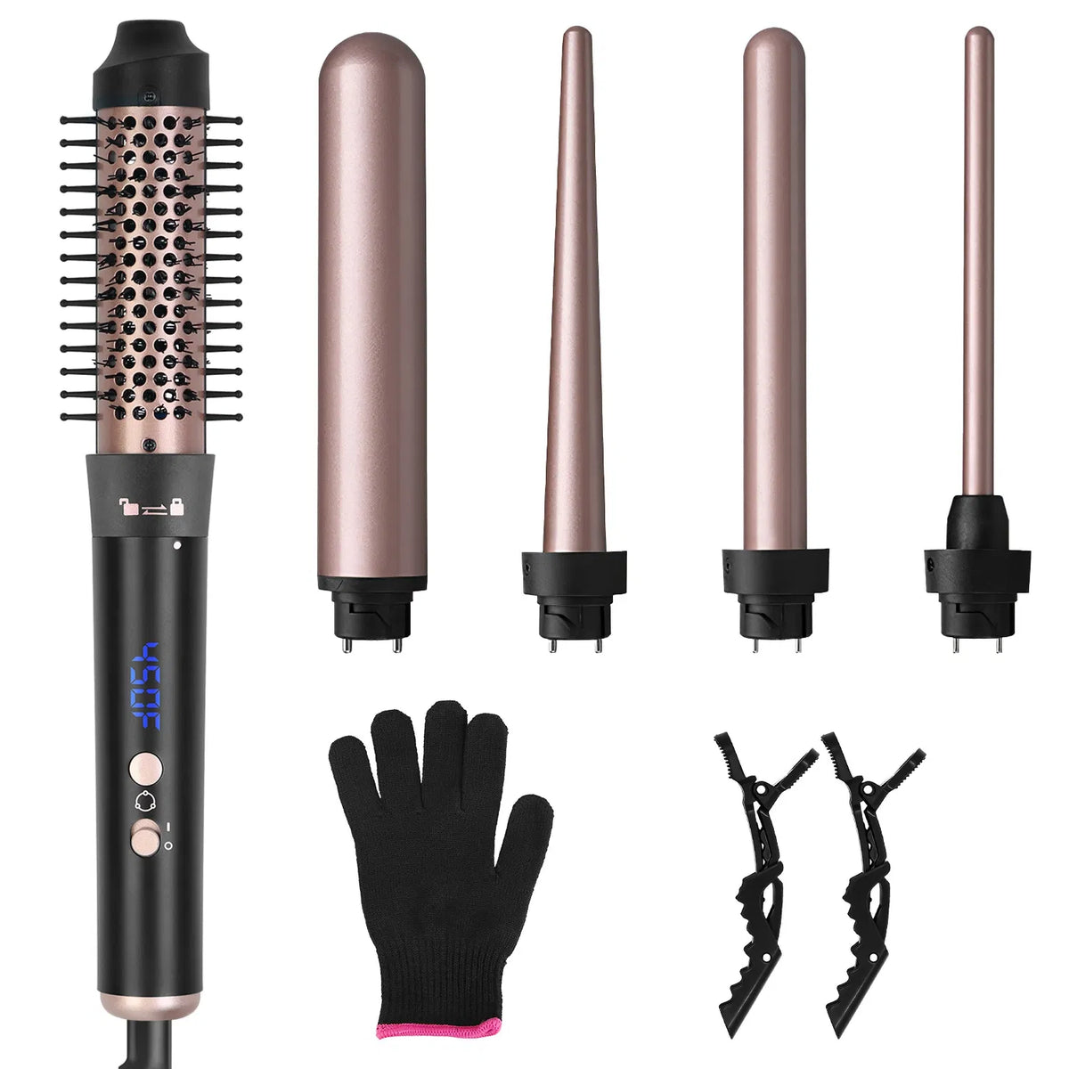 5 in 1 Curling Wand with Leakage Protection Hair Curling Iron Brush Hair