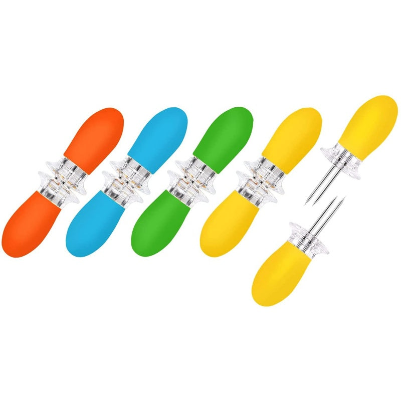 Corn Holders AUGSUN 10Pcs 5 Pairs Corn Cob Holders Stainless Steel Corn On The - Image 2