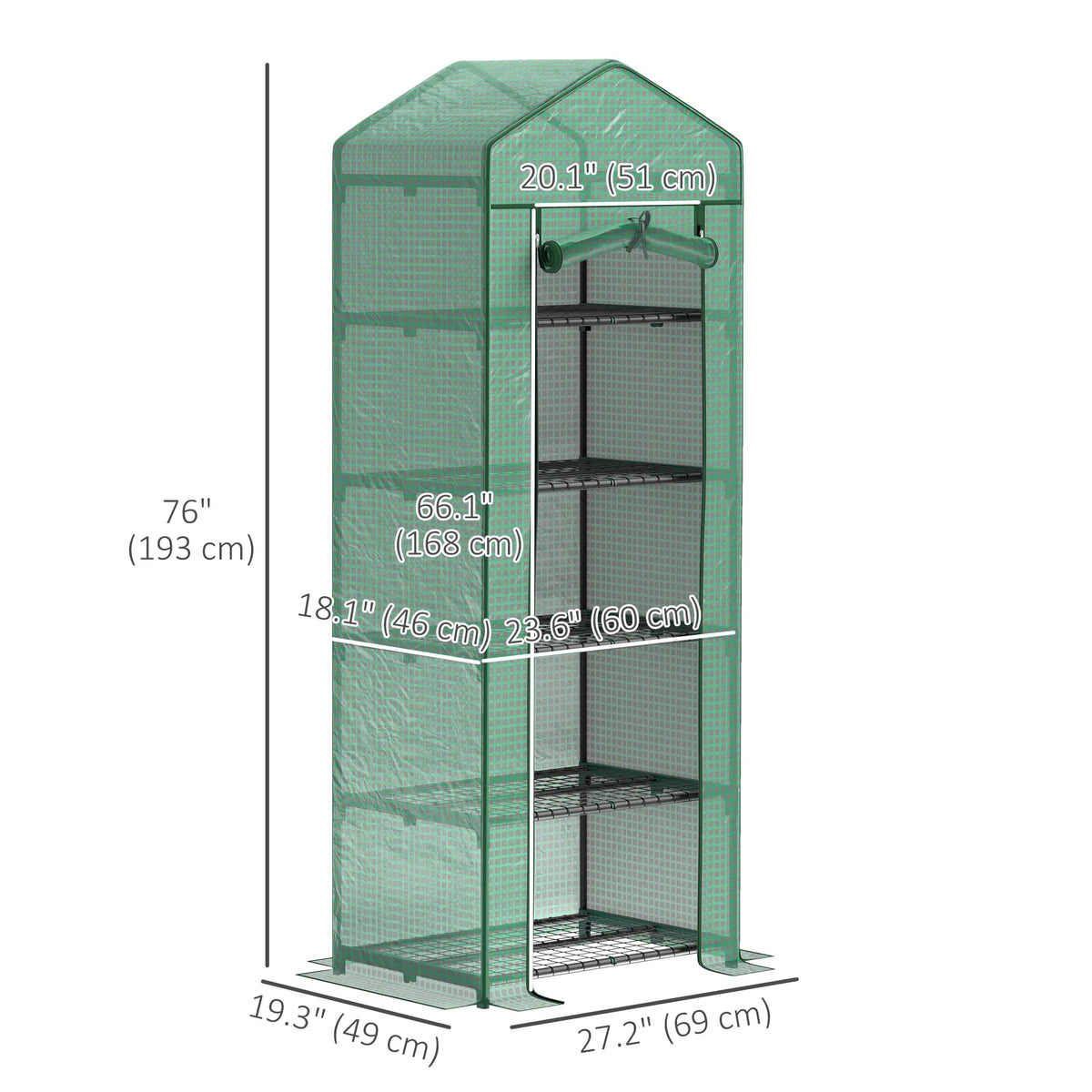 5 Tier Mini Greenhouse Portable Outdoor Flower Stand with Shelf Clips Indoor - Image 2