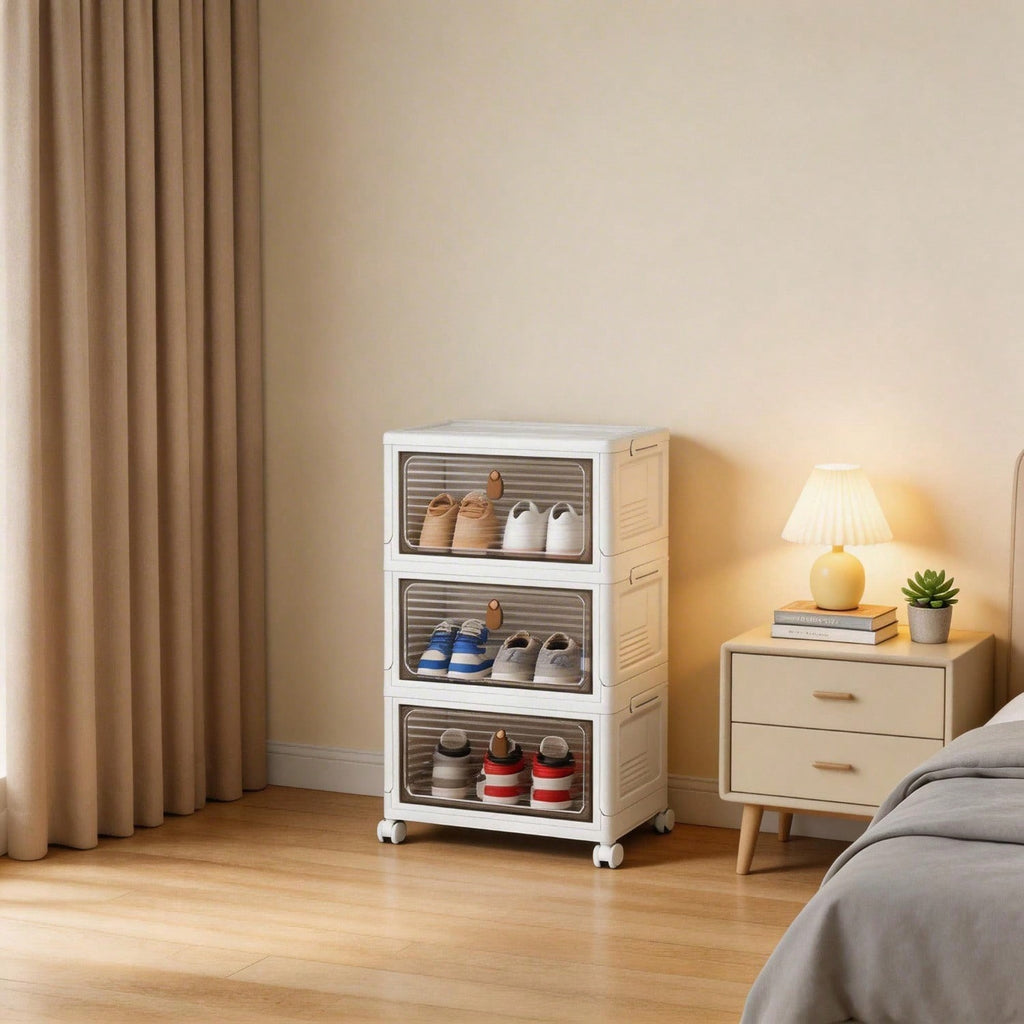 dustproof clear plastic shoe storage main view