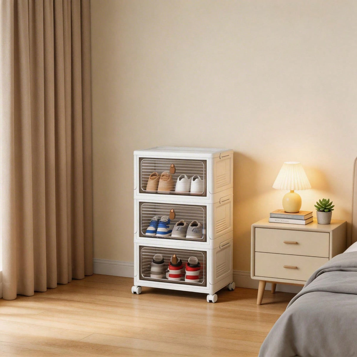 dustproof clear plastic shoe storage main view