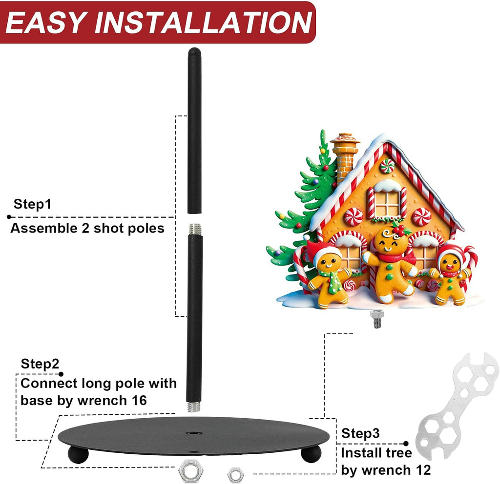 Christmas Paper Towel Holder 3D Gingerbread House Design Large Metal Stand - Image 4