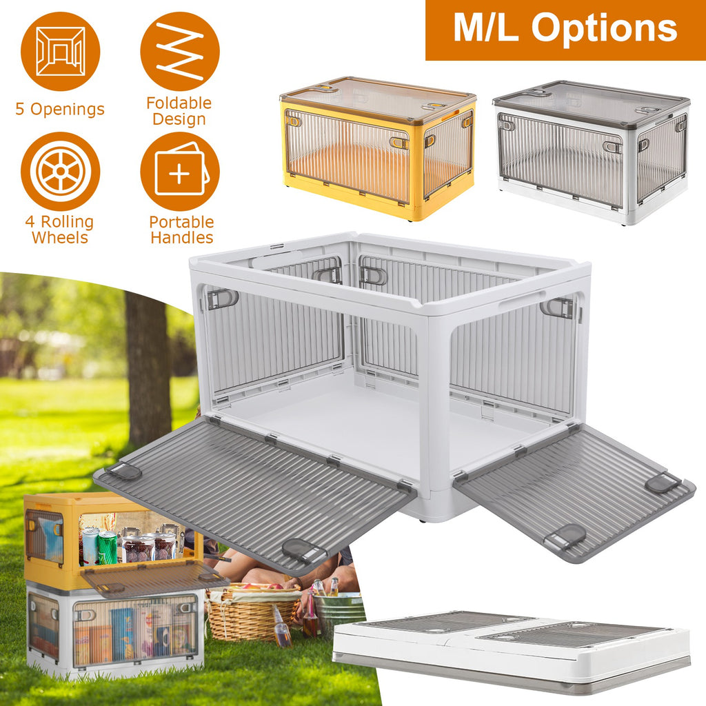 70-Quart Collapsible Stackable Storage Bin Container with Latching Doors - Detail 7