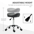 Saddle Stool Height Adjustable Rolling Salon Chair with PU Leather for