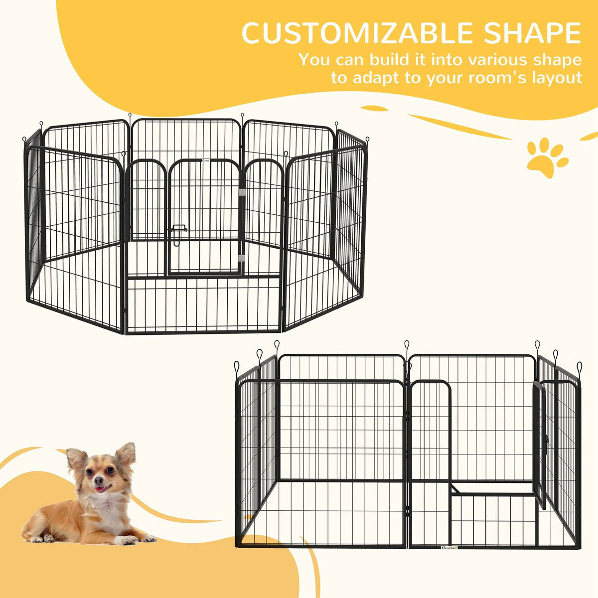 8 Panel Pet Playpen Play Yard Fence Home DIY Heavy Duty Metal Foldable Indoor - Image 3