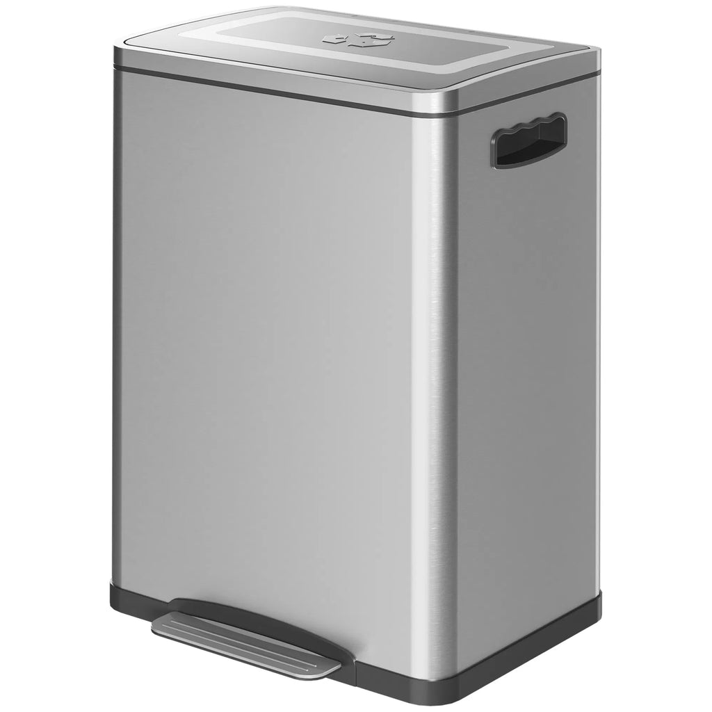 2 x 20 Liter Garbage Bin Stainless Steel Garbage Can with Soft Close Lid and - Image 4