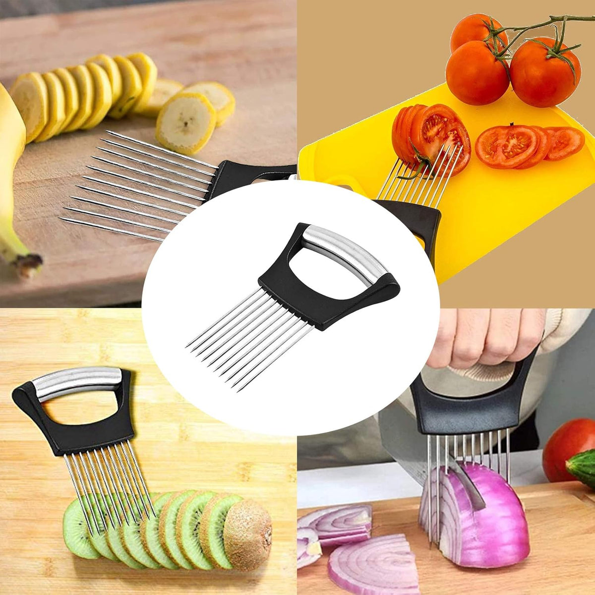 Stainless Steel Onion Holder For Slicing Onion Slicer Guide Kitchen Cutting - Image 3