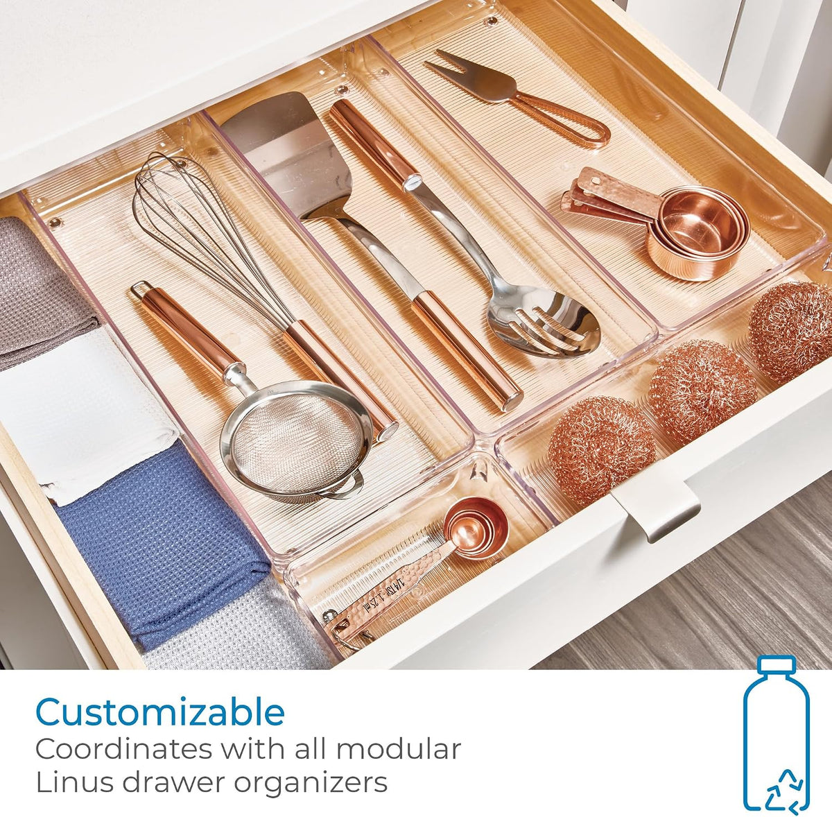 25 Piece Kitchen Drawer Organizer Set Clear Plastic Storage Trays For Utensils - Additional Product View 6