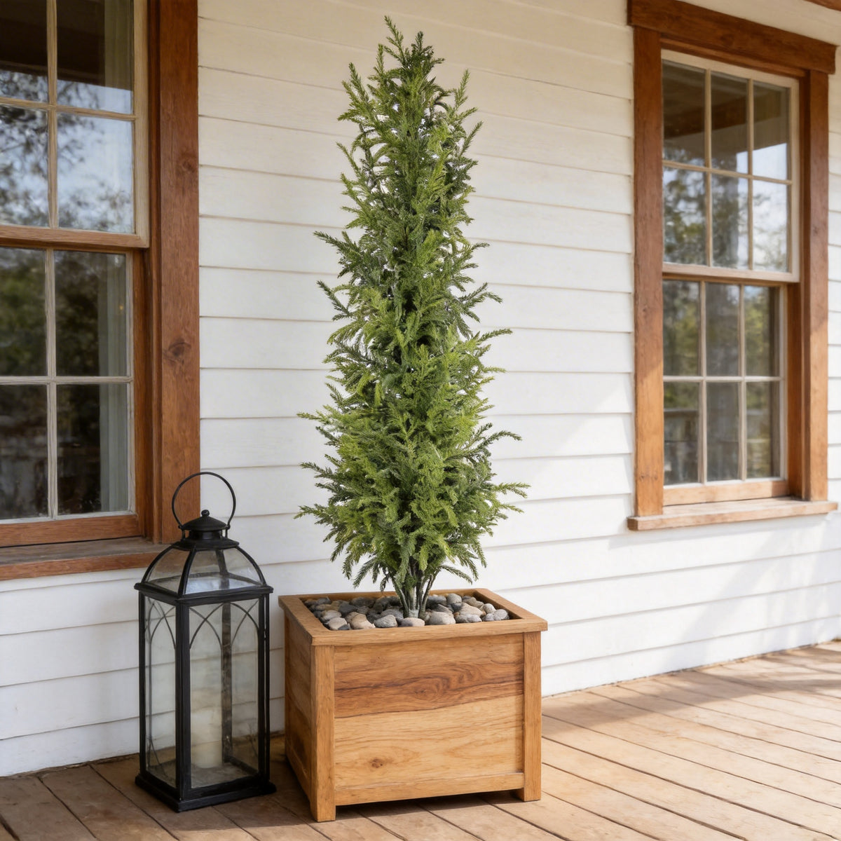 4' Artificial Real Touch Pine Tree in Black Plastic Pot 1pc/set - Image 3